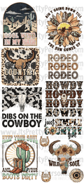 DESIGN #12- Western DTF Gang Sheet 22"x48" (Fabric Transfers)