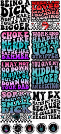 DESIGN #13- ADULT ONLY 18+ DTF Gang Sheet 22"x48" (Fabric Transfers)