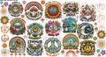 DESIGN #13- Groovy Positive UV DTF Decal Gang Sheet 22"x12"