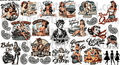 DESIGN #14- Pinup Girls UV DTF Decal Gang Sheet 22"x12"