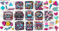 DESIGN #16- 80's-90's Quotes UV DTF Decal Gang Sheet 22"x12"