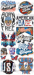 DESIGN #18- American Babe DTF Gang Sheet 22"x48" (Fabric Transfers)