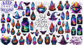 DESIGN #21- Magical Witch  UV DTF Decal Gang Sheet 22"x12"
