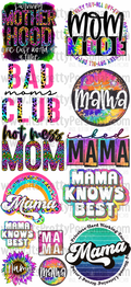 DESIGN #22- Neon Moms DTF Gang Sheet 22"x48" (Fabric Transfers)