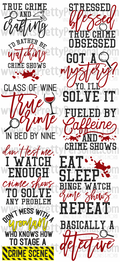 DESIGN #23- True Crime DTF Gang Sheet 22"x48" (Fabric Transfers)