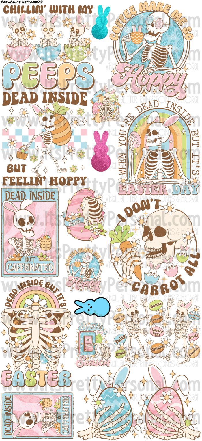 DESIGN #28- Spooky Easter DTF Gang Sheet 22"x48" (Fabric Transfers)
