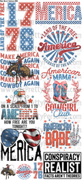 DESIGN #32- Merica DTF Gang Sheet 22"x48" (Fabric Transfers)