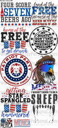 DESIGN #33- Merica 2 DTF Gang Sheet 22"x48" (Fabric Transfers)
