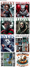 DESIGN #35- Horror Lover DTF Gang Sheet 22"x48" (Fabric Transfers)