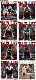DESIGN #36- Horror Thug Life DTF Gang Sheet 22"x48" (Fabric Transfers)