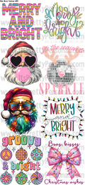 DESIGN #37- Bright Christmas DTF Gang Sheet 22"x48" (Fabric Transfers)