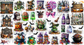 DESIGN #37- Haunted Candy store - UV DTF Decal Gang  Sheet 22"x12"