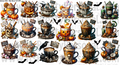 DESIGN #40- Haunted Coffee- UV DTF Decal Gang  Sheet 22"x12"