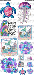 DESIGN #42- Ocean Rainbow Fish DTF Gang Sheet 22"x48" (Fabric Transfers)