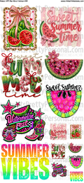 DESIGN #43- Summer Watermelon DTF Gang Sheet 22"x48" (Fabric Transfers)
