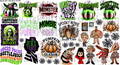 DESIGN #44- Spooky BJ Theme - UV DTF Decal Gang  Sheet 22"x12"