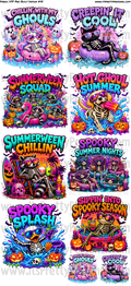 DESIGN #45- Spooky Summer Option 2- DTF Gang Sheet 22"x48" (Fabric Transfers)