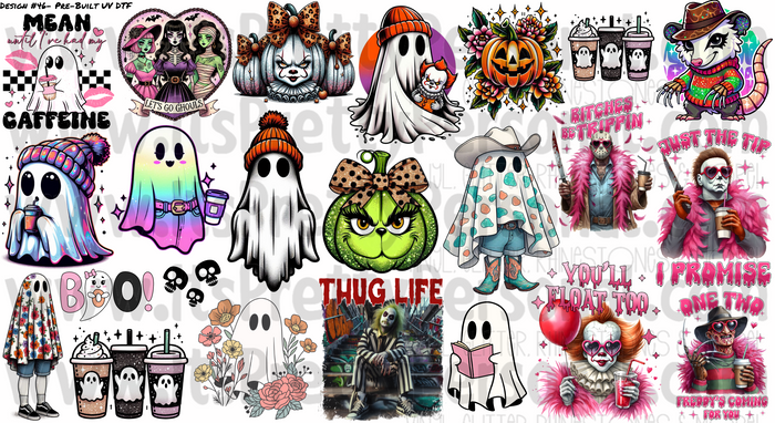 DESIGN #46- Spooky But Cute - UV DTF Decal Gang  Sheet 22"x12"