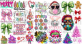 DESIGN #47- Bright Rainbow Christmas - UV DTF Decal Gang  Sheet 22"x12"