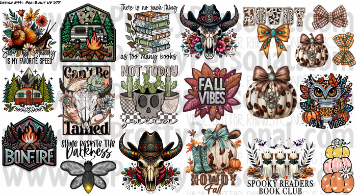 DESIGN #49- In Love With FALL - UV DTF Decal Gang  Sheet 22"x12"