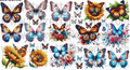 DESIGN #6- Butterflies UV DTF Decal Gang Sheet 22"x12"