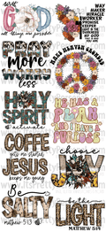 DESIGN #7- Faith DTF Gang Sheet 22"x48" (Fabric Transfers)