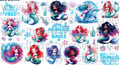 DESIGN #7- Mermaid UV DTF Decal Gang Sheet 22"x12"