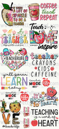 DESIGN #9- Teacher DTF Gang Sheet 22"x48" (Fabric Transfers)