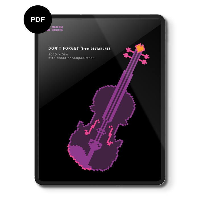 Don't Forget (from DELTARUNE) (for Solo Viola with Piano Accompaniment) Digital Sheet Music