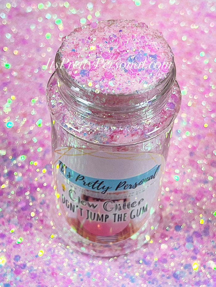 “Don’t Jump The Gum”- Pink Opal GLOW Glitter (new lighter shade)