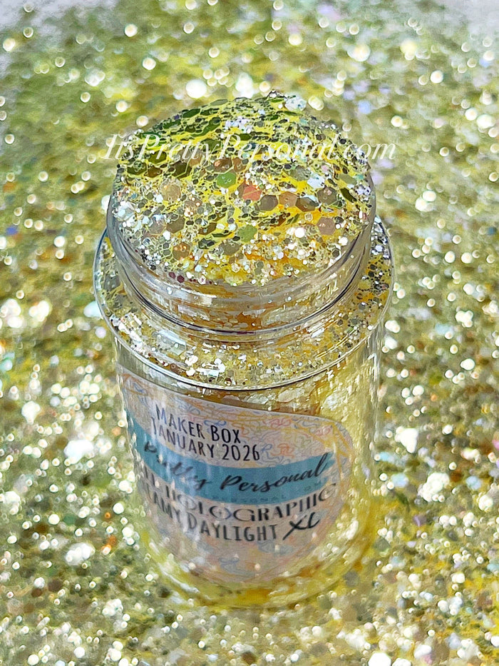 "Dreamy Daylight XL" -Pastel Yellow Holographic Glitter (Maker Box January 2026)
