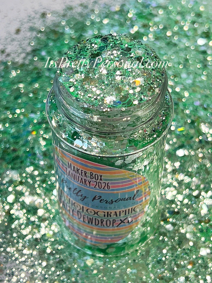 "Dreamy Dewdrop XL" -Pastel Green Holographic Glitter (Maker Box January 2026)