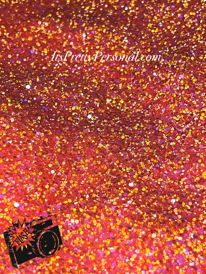 "Freedom Of Peach Chunky” (Medium Cut)- Luminous Reflective Glitter Collection