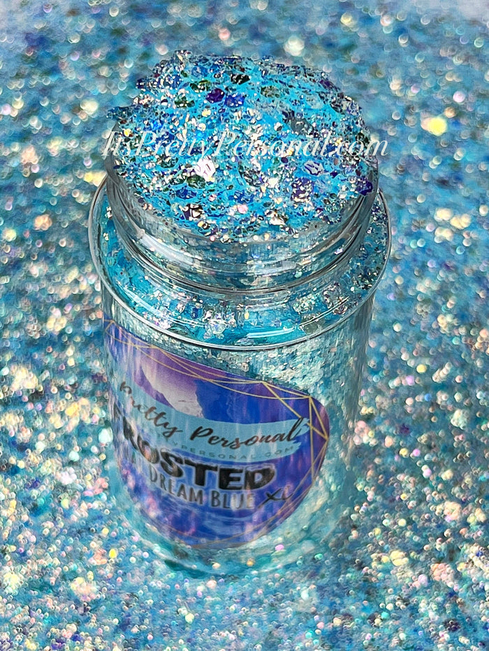 “Glacial Dream Blue XL”- FROSTED Glitter Collection Light Blue