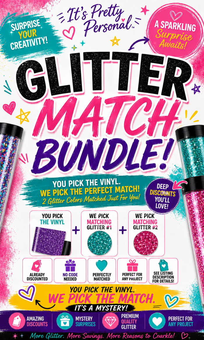 GLITTER MATCH BUNDLE- We help you match your glitter to your vinyl purchased! *READ LISTING.