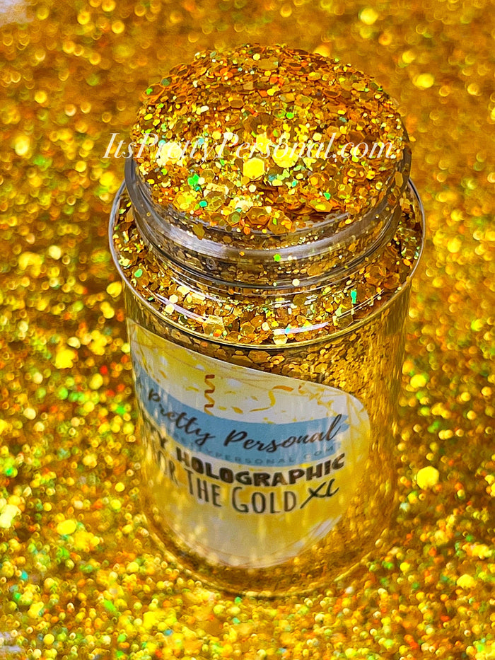 "Go For The Gold XL" -PARTY HOLOGRAPHIC- Gold Holographic Glitter