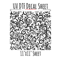 Large 11"x11"- #113-Western Tooled Leather Pattern- UV DTF Decal SHEET
