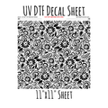 Large 11"x11"- #114-Western Tooled Leather Pattern- UV DTF Decal SHEET