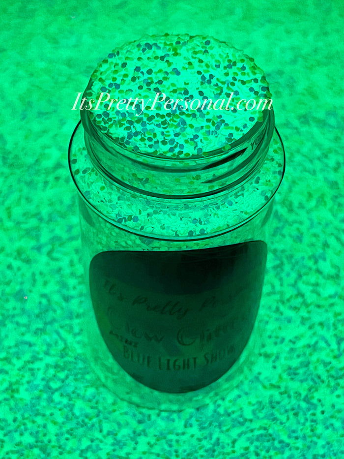 “MINI BLUE Light Show”-GLOW Glitter-Mini Cut (Medium Cut)