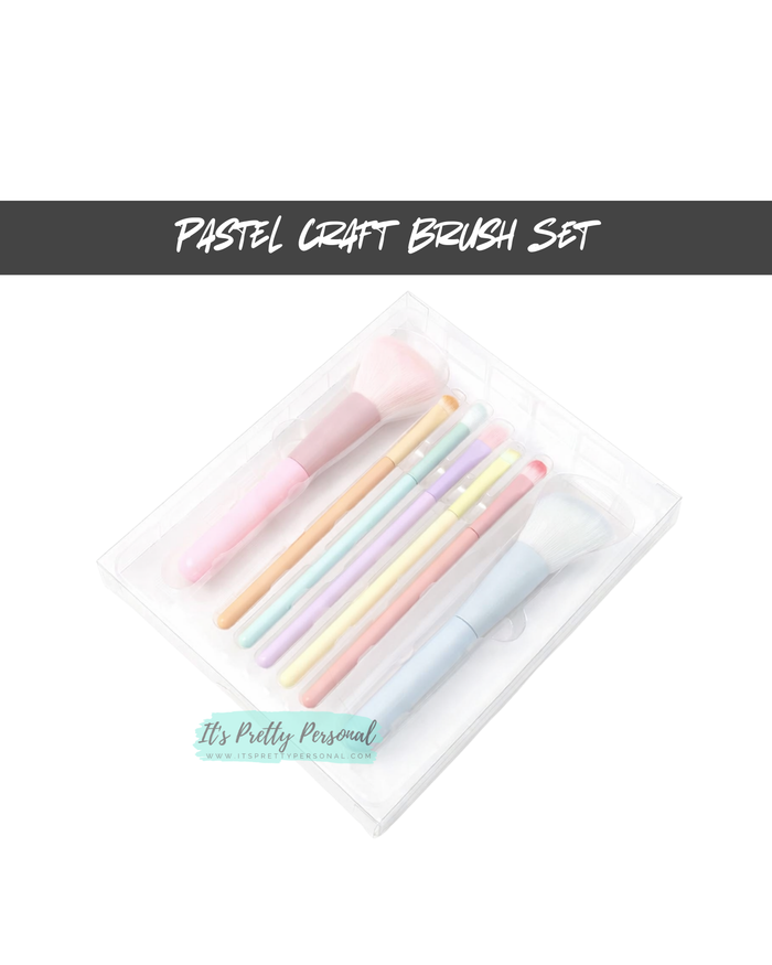 Pastel Craft Brush Set – 7 Piece Cosmetic-Grade Brush Collection