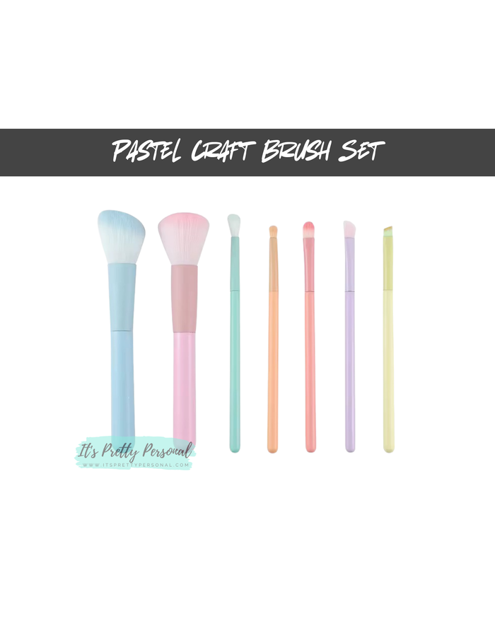 Pastel Craft Brush Set – 7 Piece Cosmetic-Grade Brush Collection