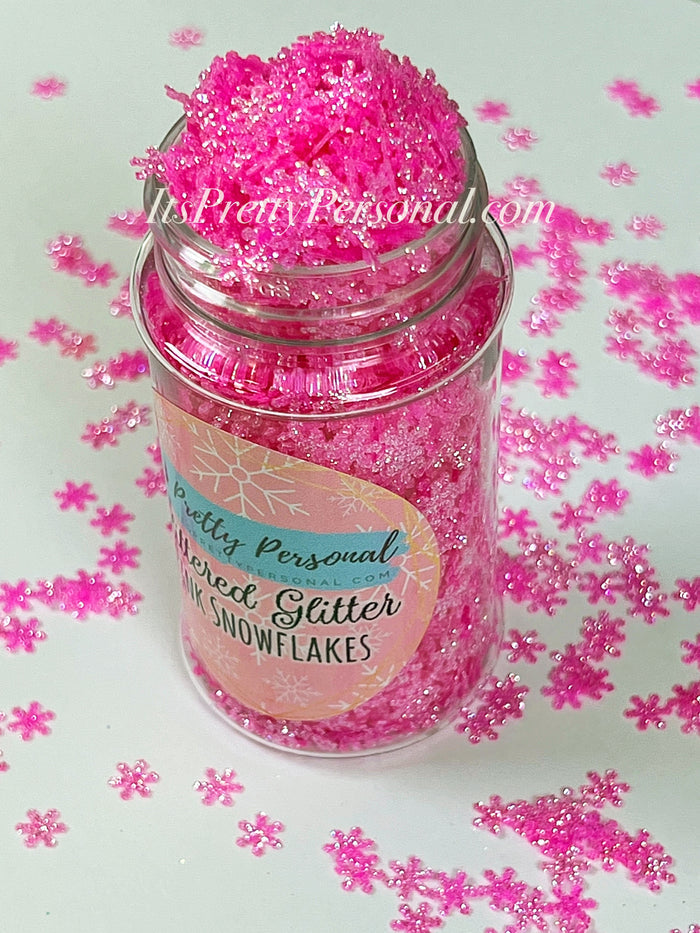 “Pink Snowflakes” - Glittered Glitter Collection 6mm size