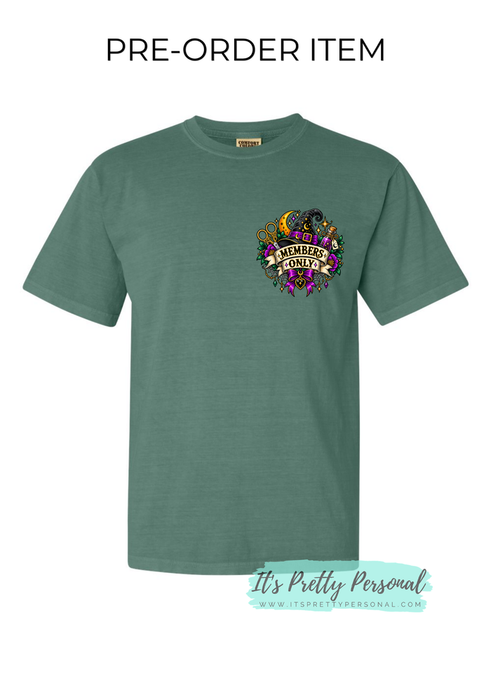 PRE-ORDER- GREEN  "WITCHY CRAFTER CLUB" SHORT Sleeve Unisex Comfort Color T-Shirt