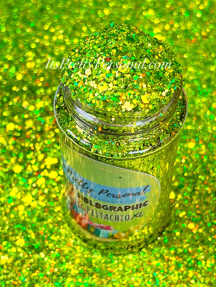 "Prismatic Pistachio XL" -PARTY HOLOGRAPHIC- Green Holographic Glitter