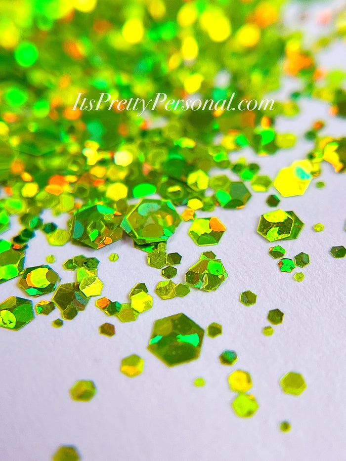 "Prismatic Pistachio XL" -PARTY HOLOGRAPHIC- Green Holographic Glitter