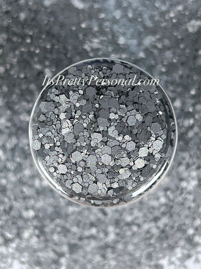 "Reflective Behavior XL"- Gray/Silver- Luminous Reflective Glitter Collection *USE BRIGHT FLASH