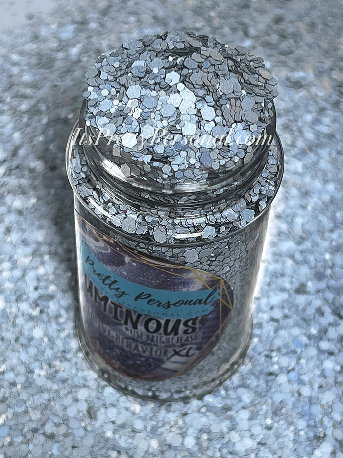 "Reflective Behavior XL"- Gray/Silver- Luminous Reflective Glitter Collection *USE BRIGHT FLASH