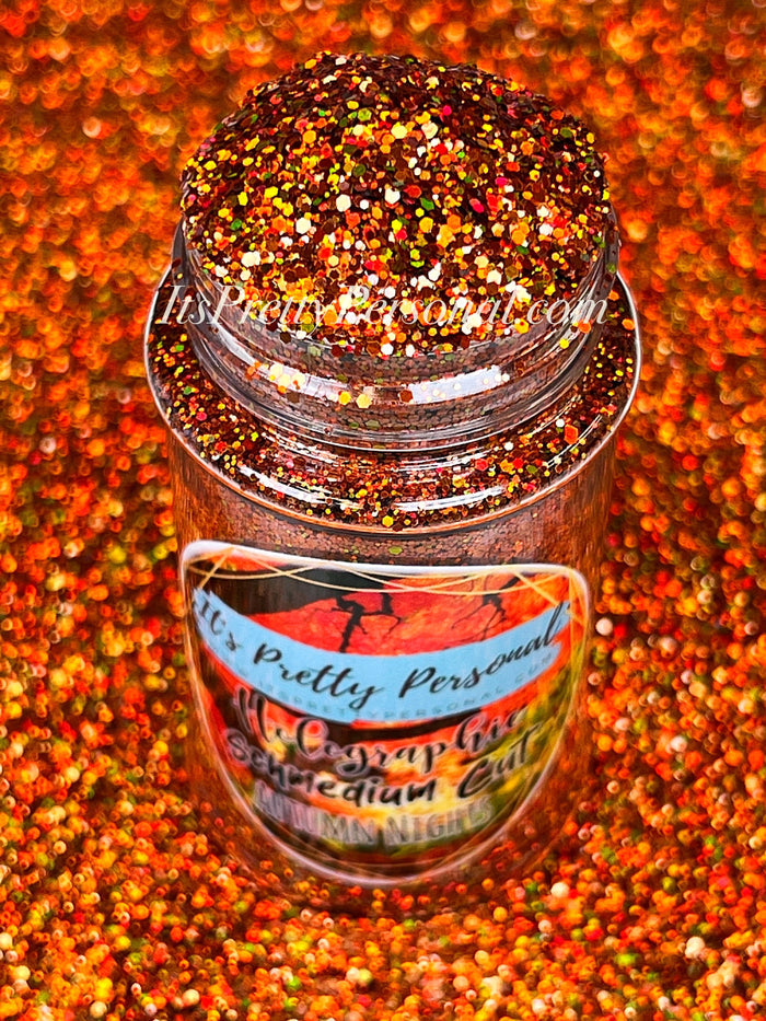 SCHMedium Cut- "Autumn Nights" -Orange Holographic Glitter
