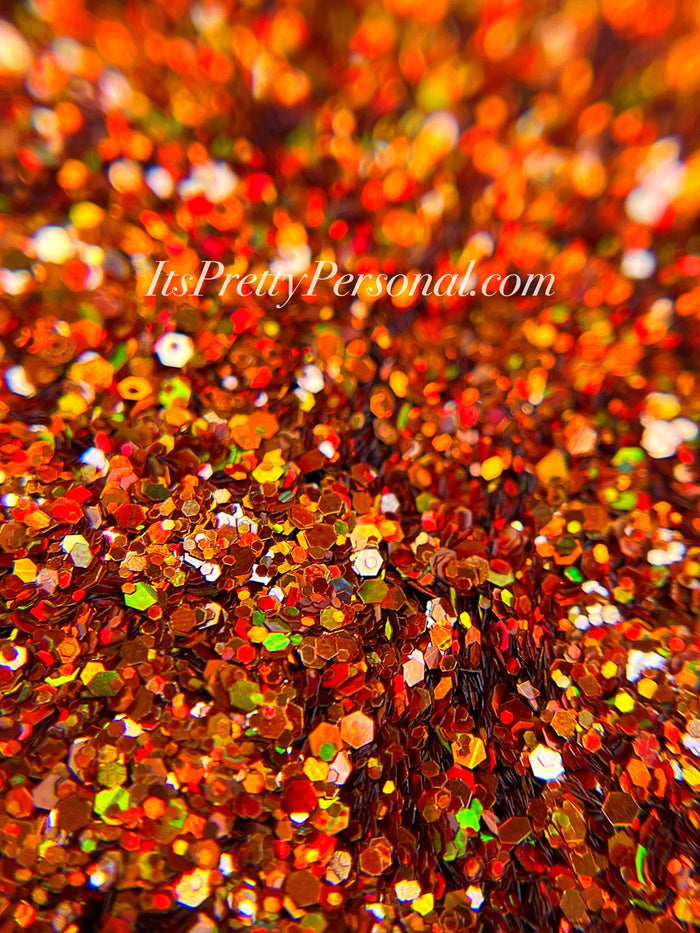 SCHMedium Cut- "Autumn Nights" -Orange Holographic Glitter