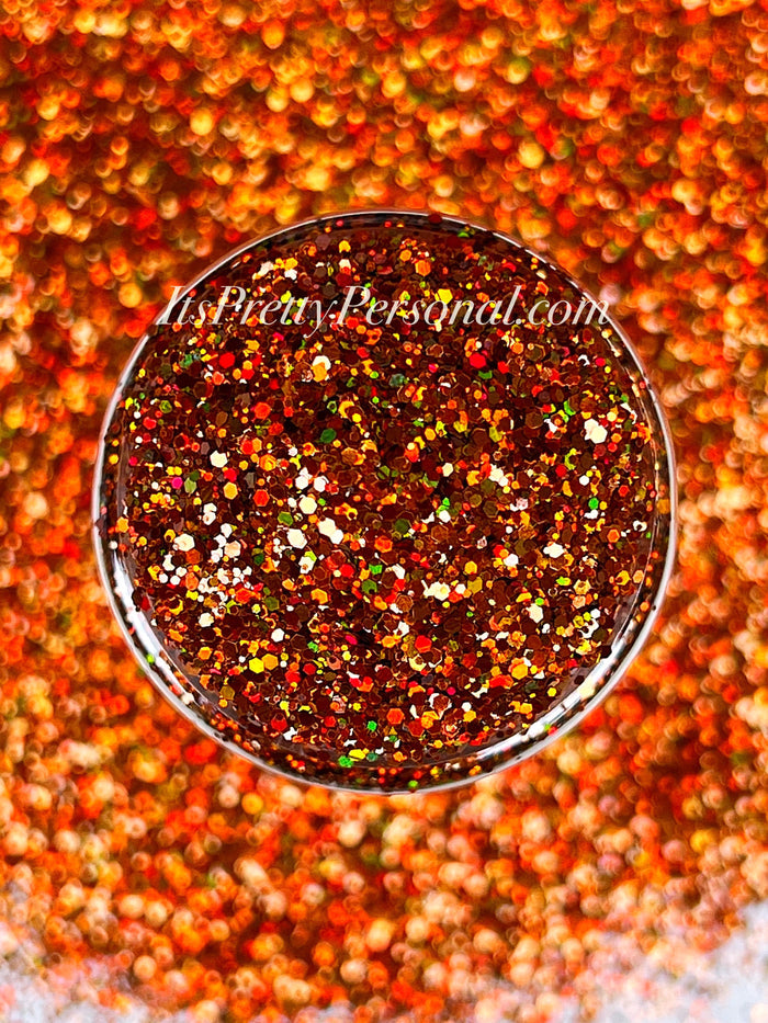 SCHMedium Cut- "Autumn Nights" -Orange Holographic Glitter